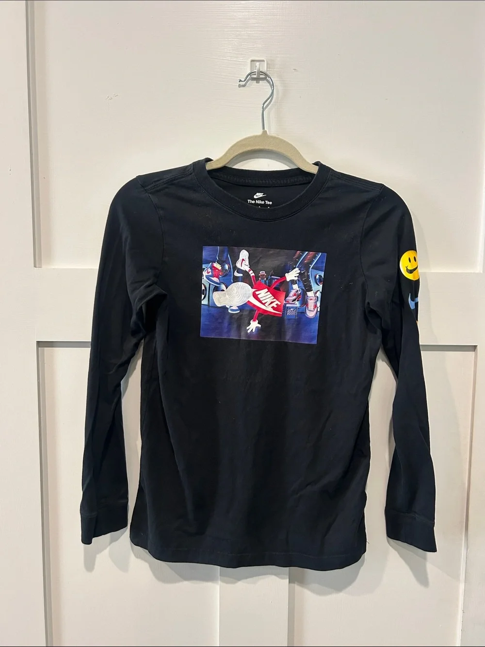 Nike Black Long-Sleeve Tee with Colorful Sneaker Graphic